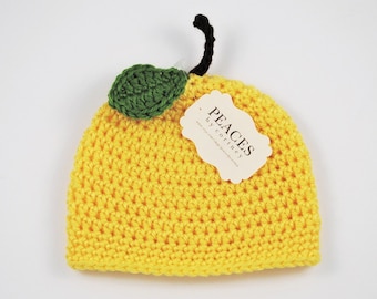 Lemon Baby Hat (skull cap beanie) Newborn to 24 Months