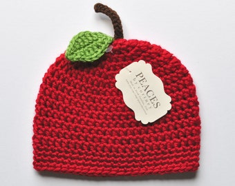 Red Apple Baby Hat (skull cap beanie)