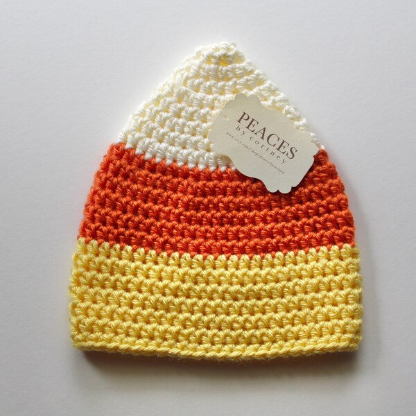 Candy Corn Baby Hat (skull cap beanie) Newborn to 24 Months
