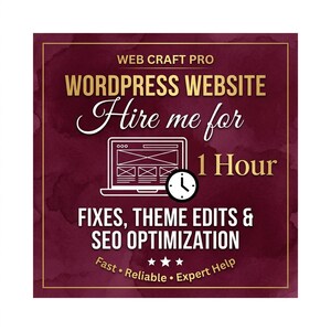 Dépannage WordPress en 1 heure | Modifications rapides de votre site web, correction de bugs | Optimisations CSS et support SEO