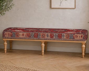 Marokkaanse, zuidwestelijke boho-bank, ideaal voor aan het voeteneinde van het bed, perfect als jubileumcadeau.