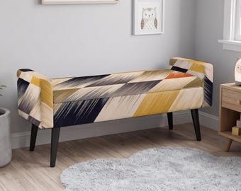 Bench with Storage, Cottage Decor, Wooden Frame, Anniversary Gift, Apartment Furniture