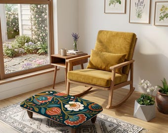 Tabouret de style ethnique, petit banc imprimé pour chambre d'enfant, cadeau pour maman, décoration bohème moderne