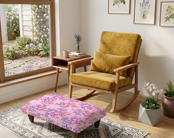 Repose-pieds bohème, petit banc imprimé pour chambre, cadeau pour maman, décoration bohème basse