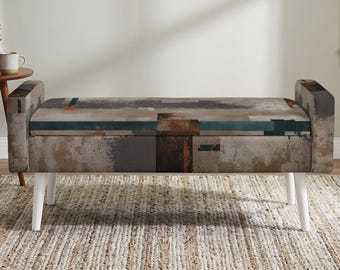 End of Bed Bench, Kilim Print, Small Space Seating, Mothers Day Gift, Blanket Storage