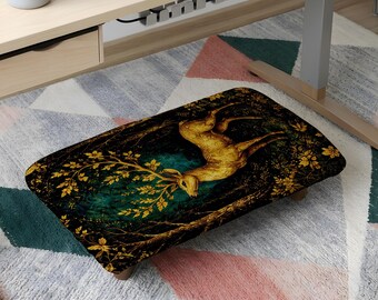 Repose-pieds style ethnique, tabouret chic pour chambre, cadeau de pendaison de crémaillère, décoration bohème chaleureuse