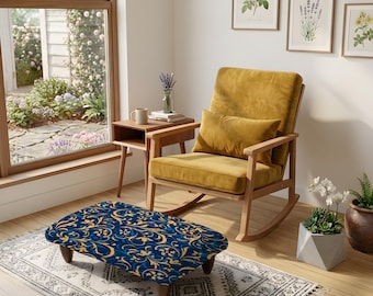 Tabouret rembourré à motif Kilim, tabouret d'appoint imprimé pour chambre, cadeau de pendaison de crémaillère, décoration bohème chaleureuse
