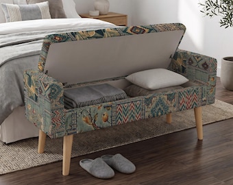Aufbewahrungsbank fürs Schlafzimmer, mediterranes Dekor, Truhe, Hochzeitsgeschenk