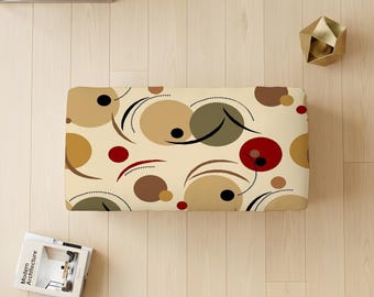 Tabouret de style sud-ouest, tabouret rembourré imprimé pour salon, décoration intérieure, petit modèle décoratif à motif kilim