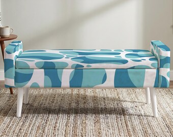 Upholstered Entryway Bench, Hidden Storage, Eclectic Decor, Wedding Gift