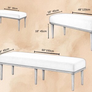 Patchwork pattern ottoman bench, perfect for guest room, summer porch, solid wood frame design afbeelding 4