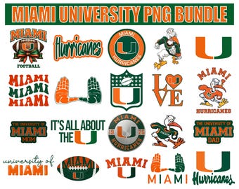University of Miami Png bundle, Hurricanes pngs, Football, Cricut, Athletics, College, digital file, png bundle, stickers, decal, printable