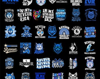 40+ Reveur House of Dreamer Png Bundle, Reveur Png, College Reveur Shirt, Blue-House Png, Reveur Wolf Png, Digital Download