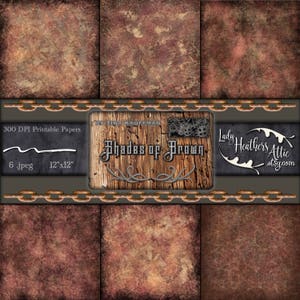 Grunge Digital Paper Shades of Brown, Papier Scrapbook imprimable, Téléchargement instantané, Digital Artwork Wedding Grunge