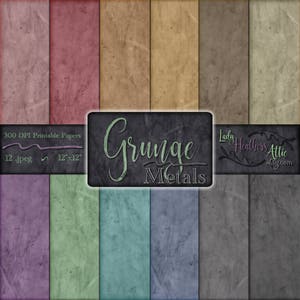 Grunge Metal Digital Paper, Printable Scrapbook Paper, Grunge Color Pack, Téléchargement instantané, Digital Artwork Wedding