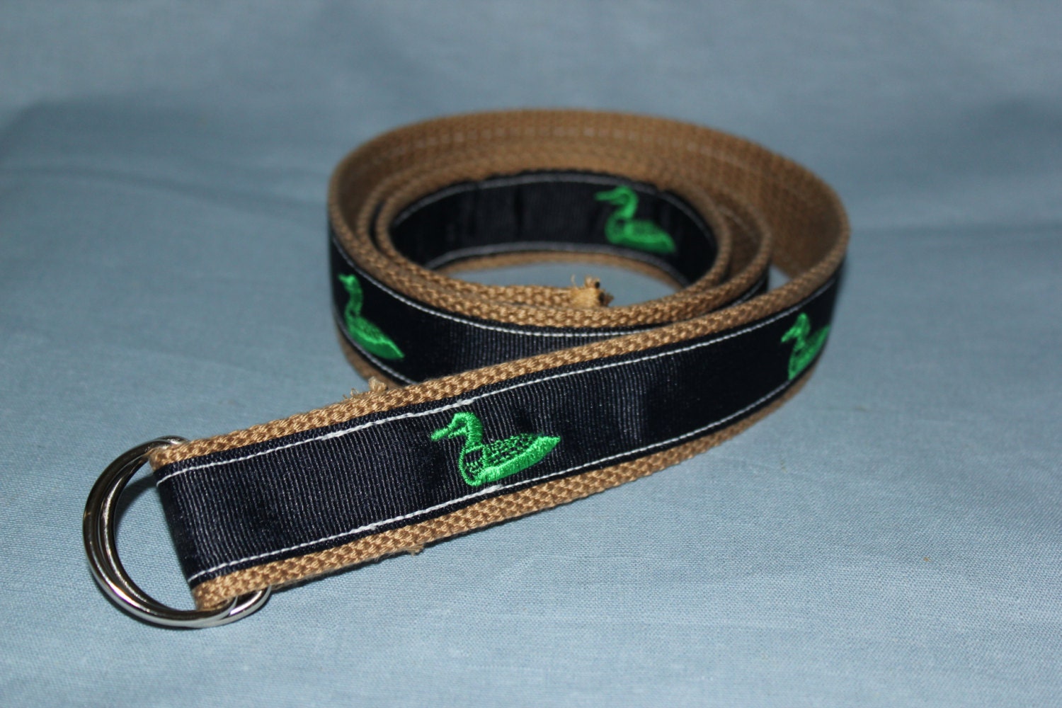 Men's Embroidered Duck Belt Etsy
