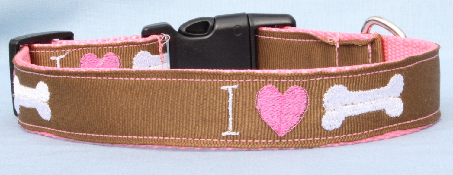 Adjustable Dog Collar Embroidered Etsy