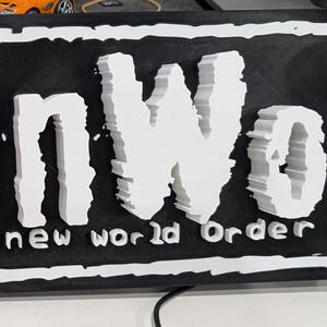 NWO New World Order 3D Printed Sign – Retro 90s Wrestling Decor