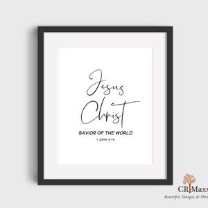 Bible Verse Printable -jesus Christ Savior of the World - 1 John 4:14 ...