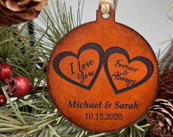 Personalized Wedding Ornament - Anniversary Ornament -  Christmas Ornaments - Engagement Gift - Keepsake Ornament - Valentines Day Ornament
