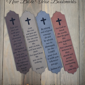 Bible Verse Bookmark, Engraved Eternal Flame Cross Faux Leather Bookmark - Christian Gifts -  Christian Bookmark - Made to Order