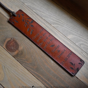 Personalized Leather Anniversary Bookmark - 3rd Anniversary Gift - Leather Anniversary - Personalized Gift - Leather Gift - Anniversary Gift