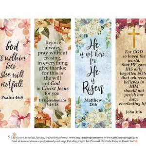 Bible Verse Printable Bookmarks - Printable Bookmarks- Christian Bible ...