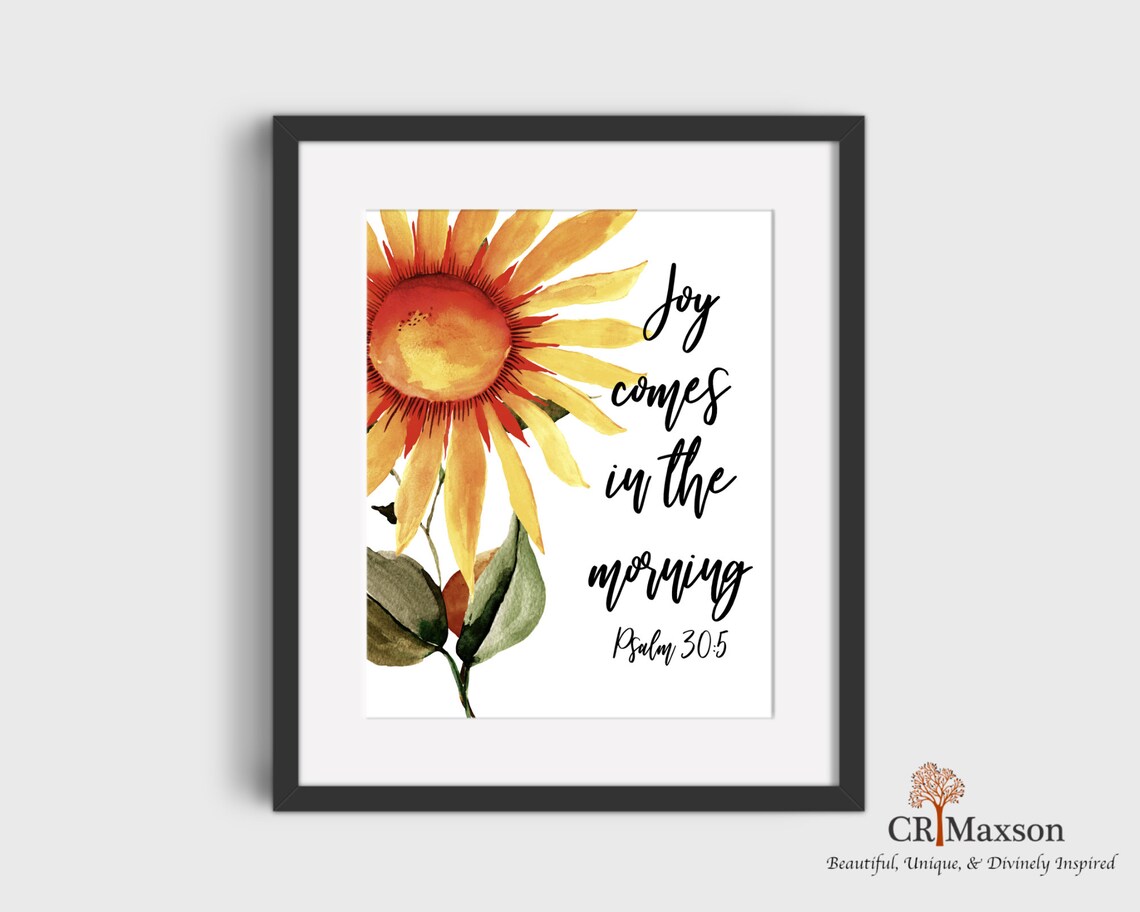 Psalm 30:5 Bible Verse Art Printable Joy comes in the | Etsy