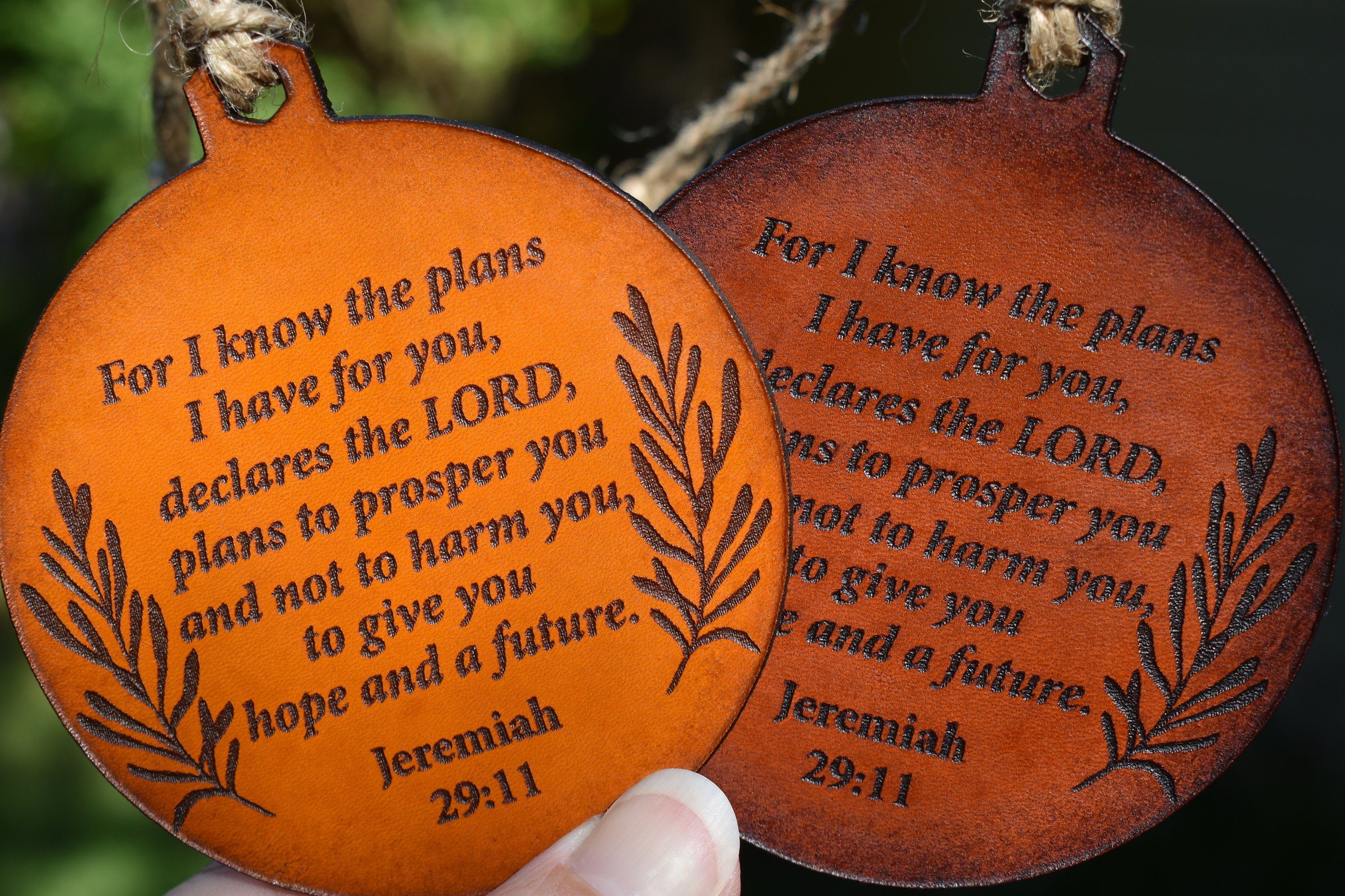 Bible Verse Ornament Christian Leather Ornament Ornaments Etsy