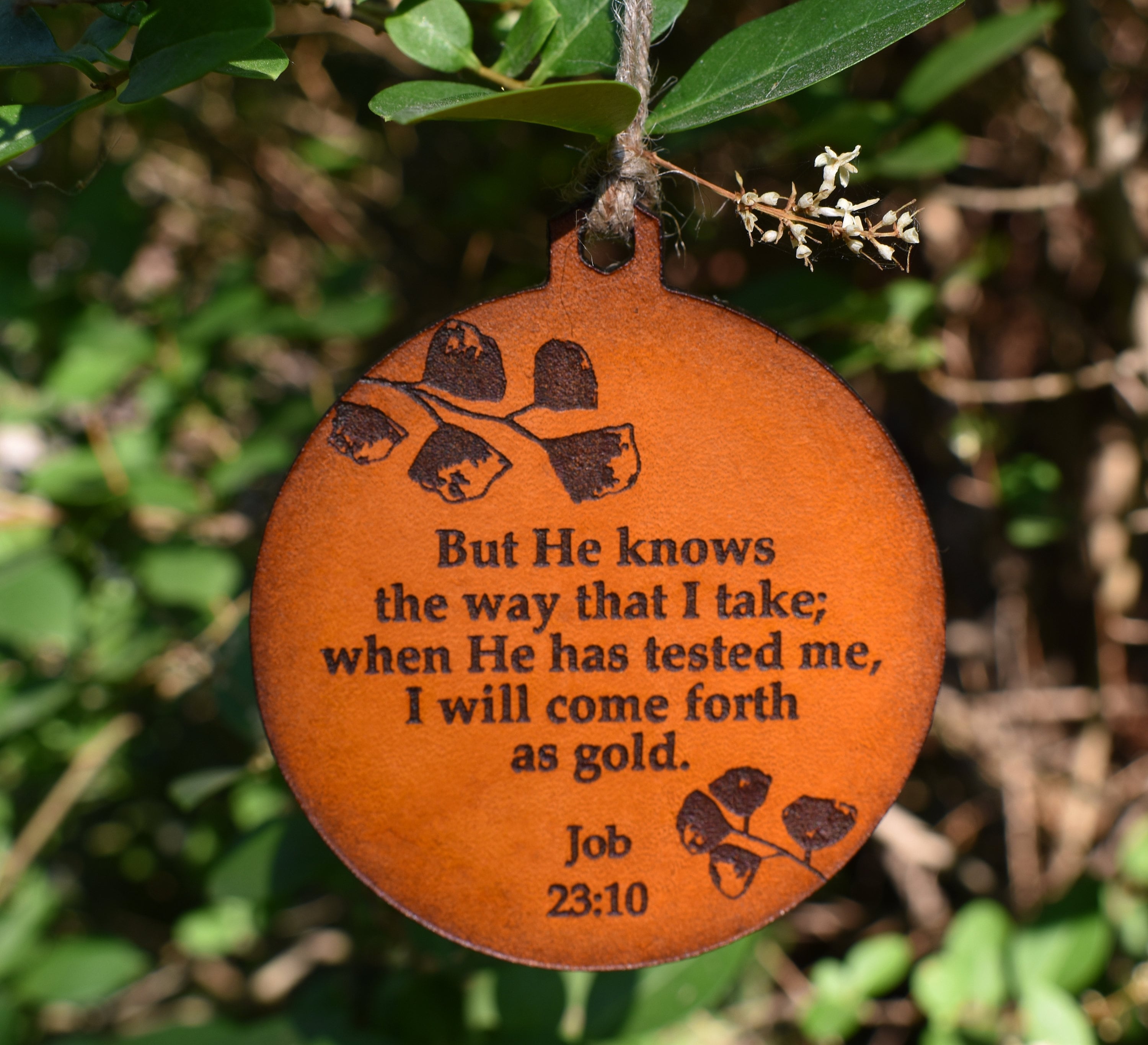 Bible Verse Ornament Christian Leather Ornament Ornaments Etsy