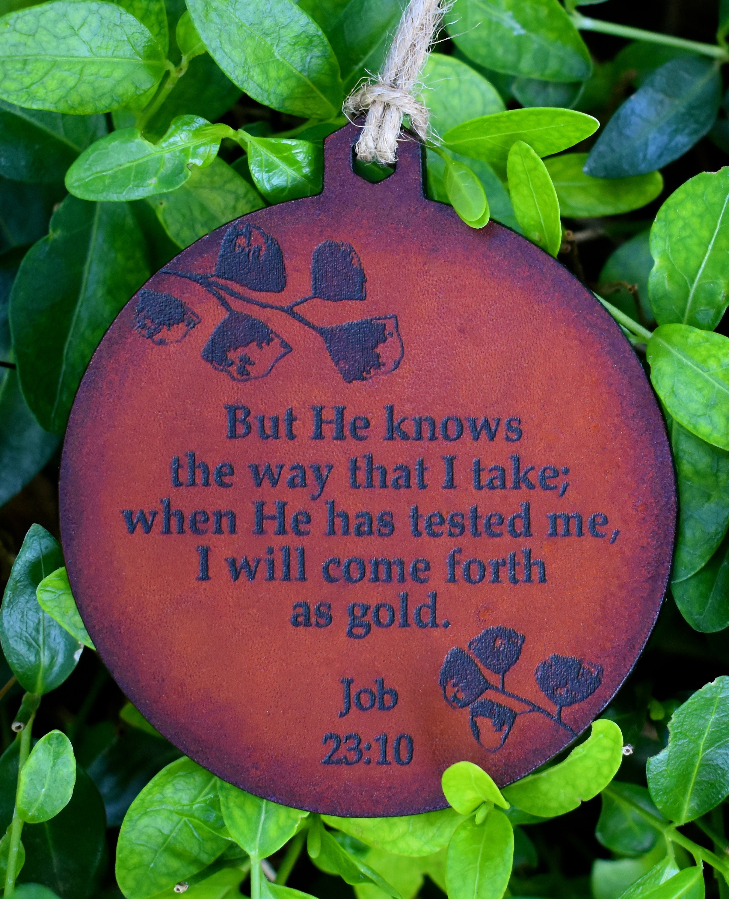 Bible Verse Ornament Christian Leather Ornament Ornaments Etsy