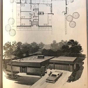 250 planos de viviendas Diseños de un piso Richard Pollman 1977 Diseños de planos de casas MODERNOS DE MEDIADOS DE SIGLO