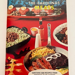 Favorite Recipes of the Carolinas Meats North South Carolina vintage cookbook 1966 grandma recipe Americana Southern cooking cook book
