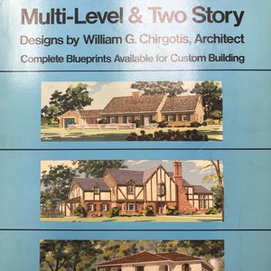 175 plattegronden met meerdere verdiepingen en twee verdiepingen William G. Chirgotis 1979 Mid Century Vintage House Design Book Architecture