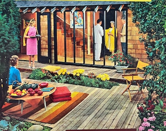 How to build DECKS for outdoor living 1963 MID CENTURY modern landscape design book