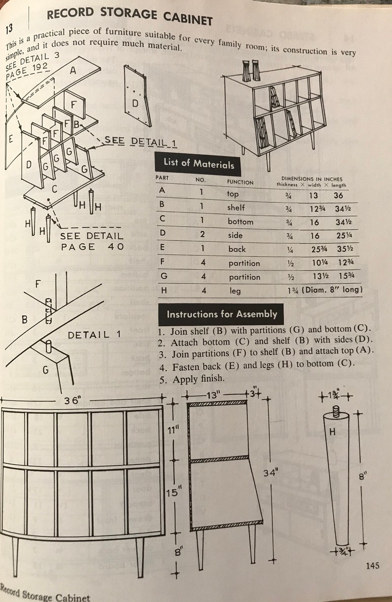 How to Build Modern Furniture Mario Dal Fabbro 1976 Mid Etsy