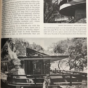 How to build DECKS for outdoor living 1963 MID CENTURY modern landscape design book image 8