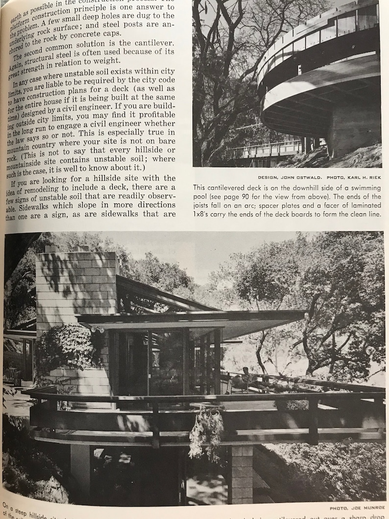 How to build DECKS for outdoor living 1963 MID CENTURY modern landscape design book image 8