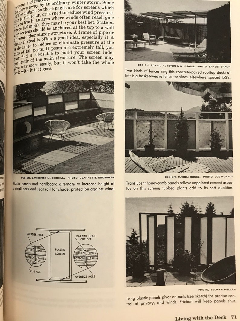 How to build DECKS for outdoor living 1963 MID CENTURY modern landscape design book image 7