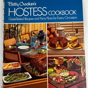 Betty Crocker&#39;s Hostess Cookbook 1973 vintage kookboekfeesten vermakelijk midden van de eeuw