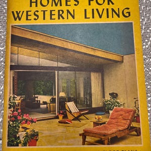 Homes For Western Living 1947 vintage Sunset Ranch huisplannen architectuur ontwerpboek halverwege de eeuw
