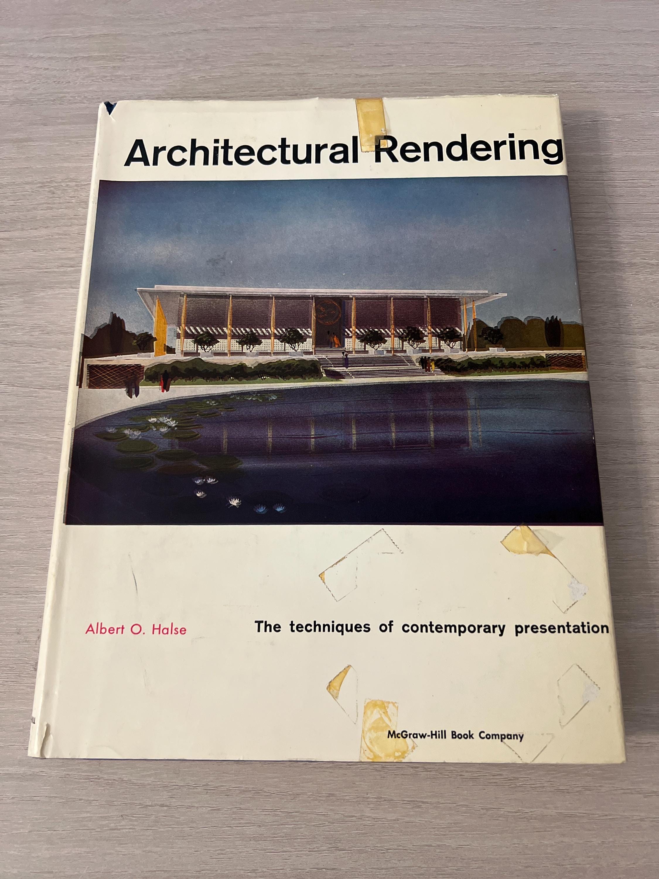 Architectural Rendering Albert O. Halse 1960 Mid Century Modern