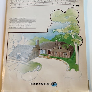 350 Home Plans Book, One Story Designs unter 2000 Quadratfuß, traditionelle und zeitgenössische Versionen
