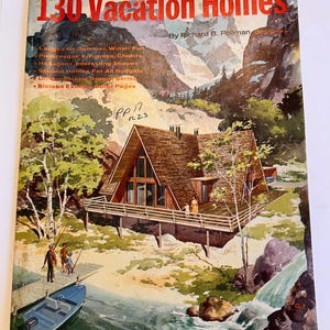 130 vakantiehuizen Richard Pollman A-frame chalet Hexagon halverwege de eeuw moderne huisplannen vintage boek 1967 60s