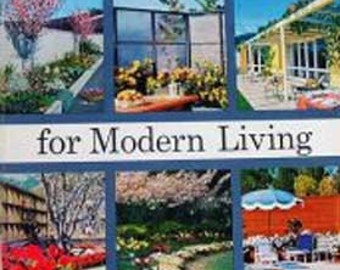 1950s LANDSCAPING For Modern Living libro planes de diseño exterior de mediados de siglo