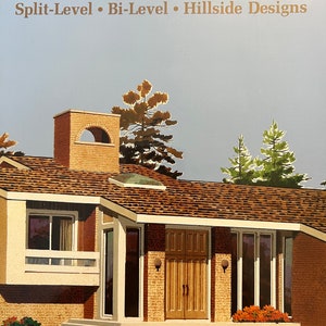 Woningen met meerdere verdiepingen split-level ontwerpen op heuvels met twee verdiepingen vintage woonplannen Richard Pollman Home Planners boek vintage huisplannen