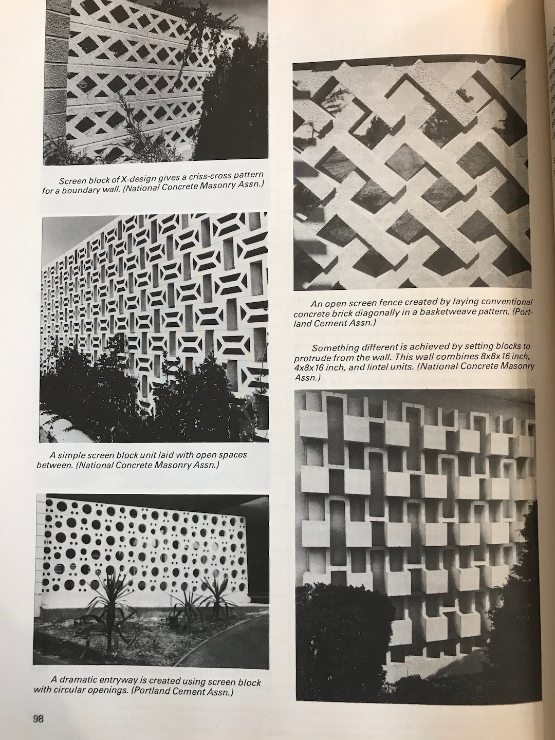 アート・デザイン・音楽 Concrete Screen Block Practical and Decorative Concrete by Robert Wilde 1977 Mid Century