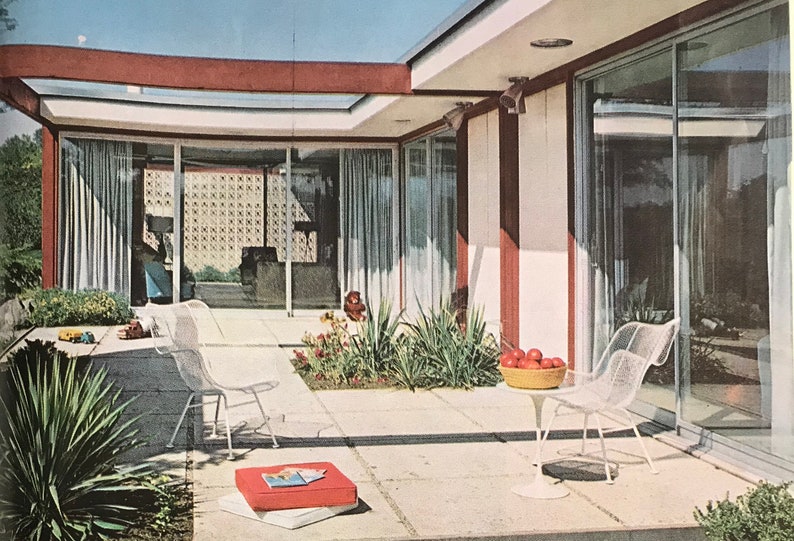 Landscape Planning Better Homes Gardens book 1963 Mid Century Modern Patio Design image 8