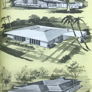 One Story Homes Under 2,000 Sq. Ft. Mid Century Modern House Plans book Ranch home 1984 Richard Pollman designs