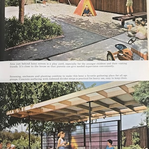 Landscape Planning Better Homes Gardens book 1963 Mid Century Modern Patio Design image 6